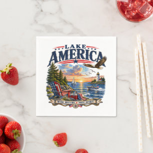 Amerika-Seeleopard Sonnenuntergang Patriotischer A Serviette