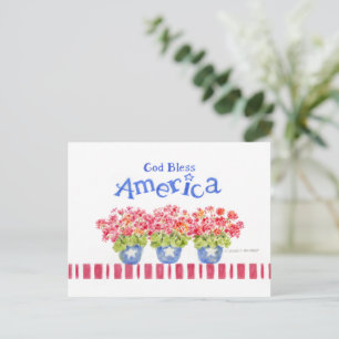 Amerika Segens Geranium-Töpfe Postkarte