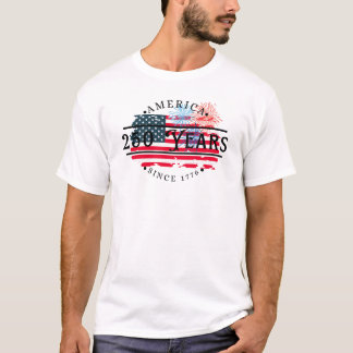 Amerika seit 1776 mit amerikanischer Flagge/Feuerw T-Shirt