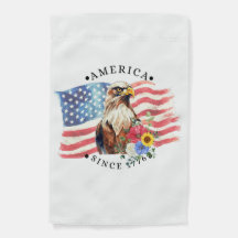 Amerika seit 1776 mit Flagge/Adler/Blumen