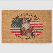 Amerika seit 1776 mit Flagge/Adler/Blumen