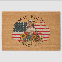Amerika seit 1776 mit Flagge/Adler/Blumen II