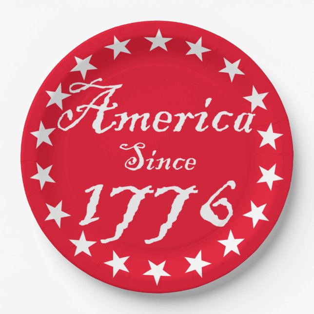 Amerika seit 1776 pappteller (Vorderseite)