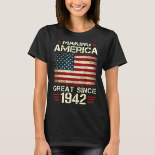 Amerika seit 1942 Vintag 80. Geburtstag großartig  T-Shirt