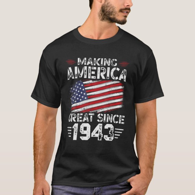 Amerika seit 1943 unter amerikanischer Flagge zu e T-Shirt (Vorderseite)