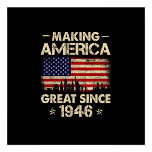 Amerika seit 1946 groß machen Retro 76. Geburtstag Poster