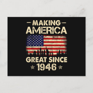 Amerika seit 1946 groß machen Retro 76. Geburtstag Postkarte