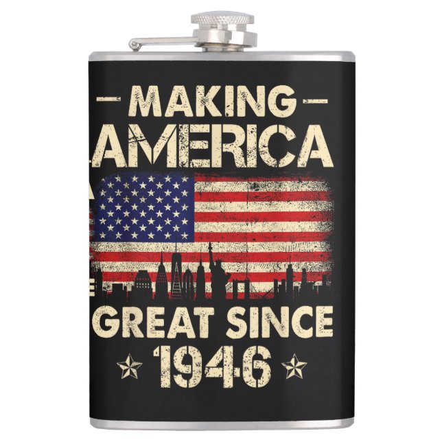 Amerika seit 1946 großartig machen Retro 76. Gebur Flachmann (Vorderseite)