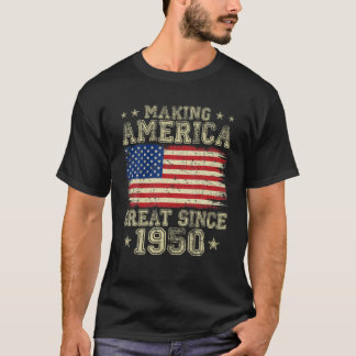 Amerika seit 1950 Großartiges Flag Retro 72N T-Shirt