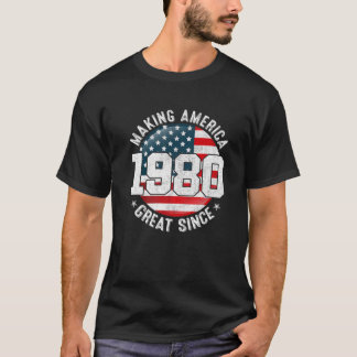 Amerika seit 1980 Großartiges Flag Retro 42N T-Shirt