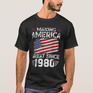 Amerika seit 1980 unter amerikanischer Flagge zu e T-Shirt