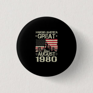 Amerika seit August zum Geburtstag als Geschenk ma Button