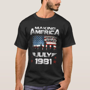 Amerika seit Juli 1981 Geburtstag 40 J großartig m T-Shirt
