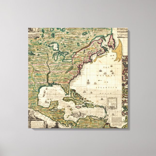 Amerika Septentrionalis Leinwanddruck (Vorderseite)