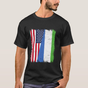 Amerika Sierra Leone Halbfahne Amerikanisches Sier T-Shirt