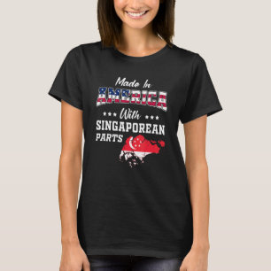 Amerika Singapur Teile Singapur Karte USA-Flagge T-Shirt