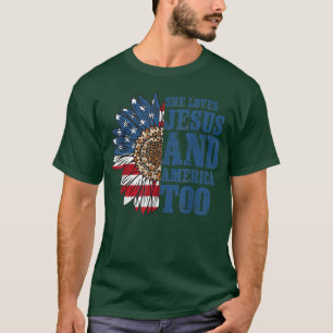 Amerika Sonnenblume 4. Juli Amerika Christlich Pa T-Shirt