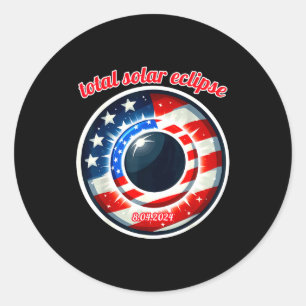 Amerika Sonnenfinsternis Texas 4.8.24 totale Sonne Runder Aufkleber
