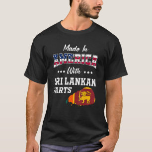 Amerika Sri Lankische Teile Sri Lanka Karte Usa Fl T-Shirt