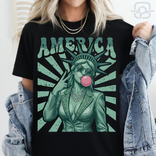 Amerika Statue der Freiheit Bubble Gum Patriotisch T-Shirt