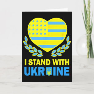 Amerika Steht Mit Ukraine Shirt Ukrainisch Usa Fla Karte