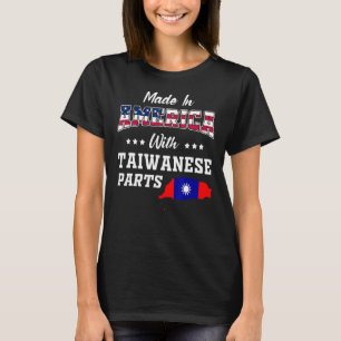 Amerika Taiwanische Teile Taiwan Karte USA Flaggen T-Shirt