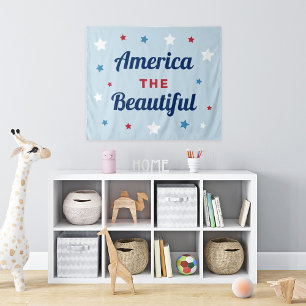 Amerika the Beautiful Blau 4. Juli Wandteppich