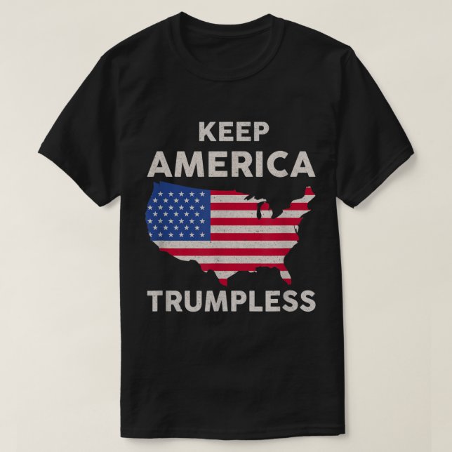 AMERIKA TRUMPLESS behalten T-Shirt (Design vorne)
