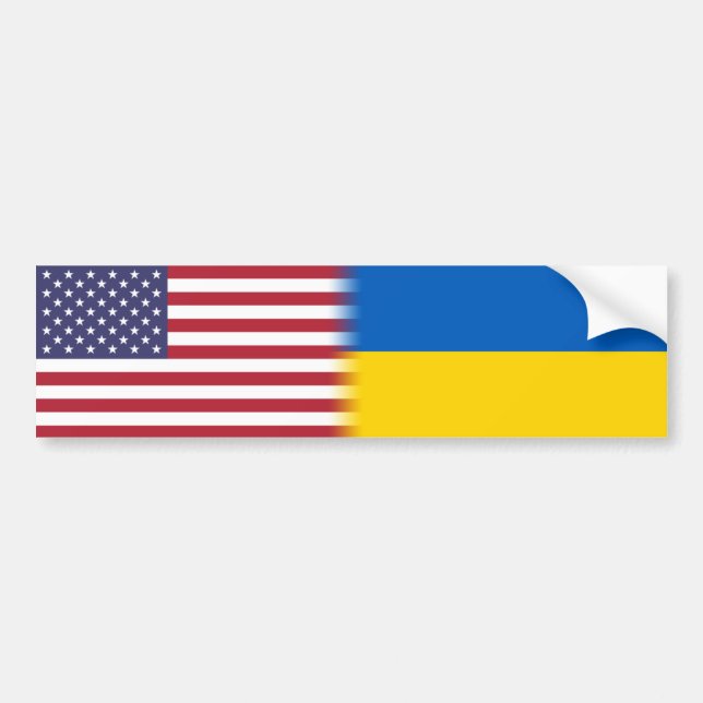 Amerika Ukraine Alliierte US-Flagge Ukraine Flagge Autoaufkleber (Vorne)