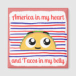 Amerika und Tacos-Magnet rosa Magnet<br><div class="desc">Mehr takos jemand? Wenn Sie ein Taco-Fan sind,  werden Sie diesen Taco-Magneten Lieben,  Karo unsere anderen Taco-Produkte!</div>