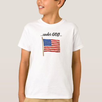 Amerika unter Gott Black Schriftart T-Shirt