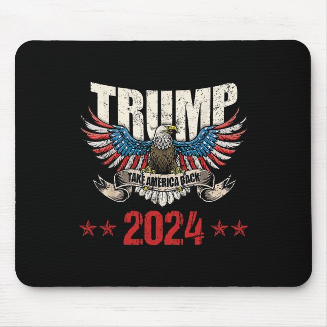 Amerika unterstützt amerikanische Flagge Trump 202 Mousepad (Vorne)