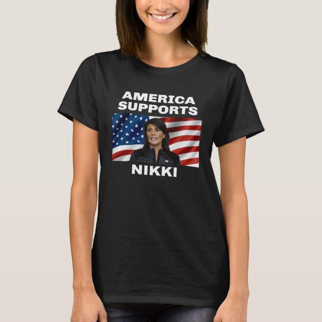 Amerika unterstützt Nikki Haley T-Shirt (Vorderseite)