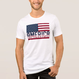Amerika US-Flagge Moderne Typografie Grafik Tri-Blend Shirt