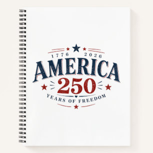 Amerika USA 250., 250 Jahre Freiheit Notizbuch