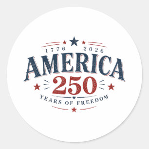 Amerika USA 250., 250 Jahre Freiheit Runder Aufkleber