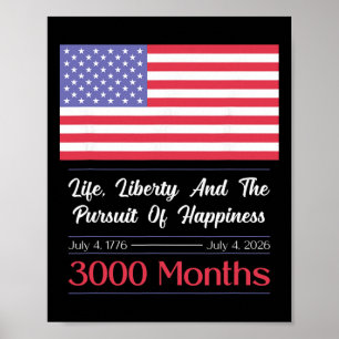Amerika USA 3000 Monate 250 Jahre 4. Juli 1776-202 Poster
