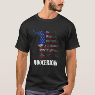 Amerika Usa-Flagge Highland-Rind Scottish Highland T-Shirt
