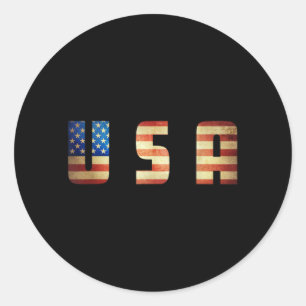 Amerika USA Flagge Patriotisch 4. Juli Männer Frau Runder Aufkleber
