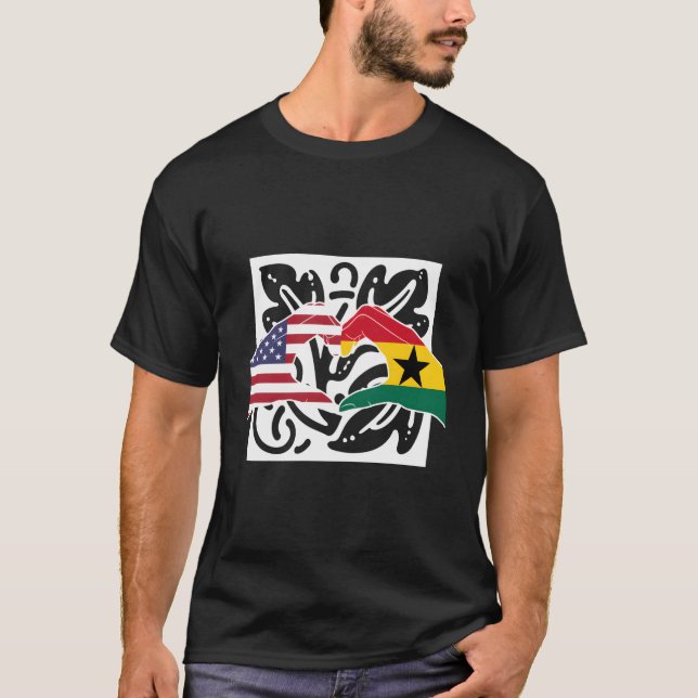 Amerika USA Ghana Ghanaisch Melanin Mixed T-Shirt (Vorderseite)