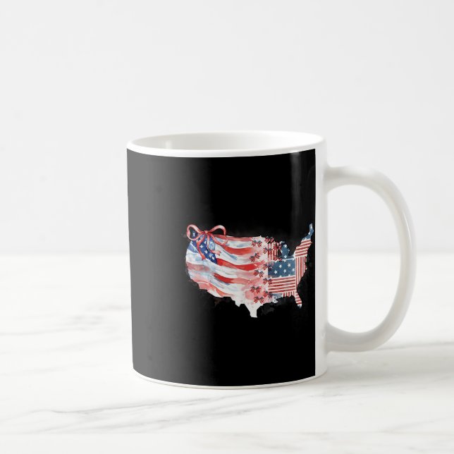 Amerika USA Karte Preppy 4. Juli glücklich Indepen Kaffeetasse (Rechts)