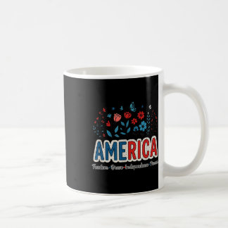 Amerika USA Merica 4. Juli Vierte Blume Blumenkohl Kaffeetasse