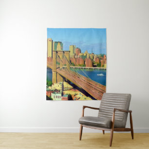Amerika - USA - New York - NYC Brooklyn - Bridge Wandteppich