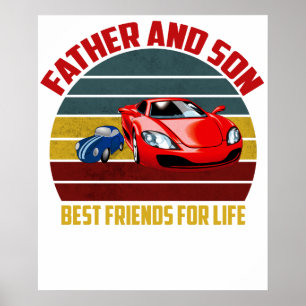 Amerika Vater und Sohn beste Freunde fürs Leben Au Poster