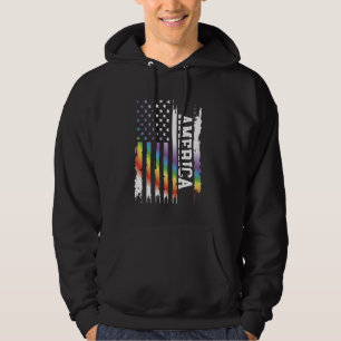 Amerika - Vereinigte Staaten stört Regenbogen unte Hoodie