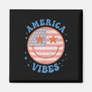 Amerika Vibes Glückliches Gesicht Lächeln Amerikan Magnet