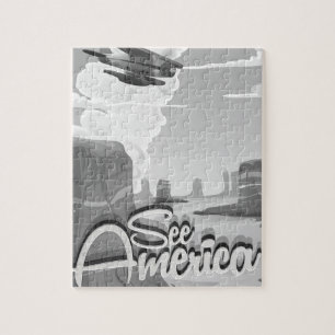 Amerika Vintager Cartoon Puzzle