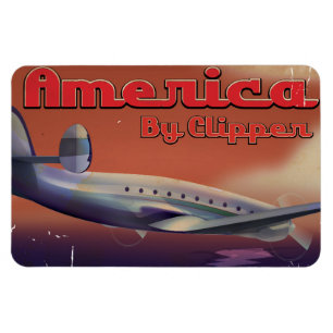Amerika von Clipper Vintage-Reiseposter Magnet