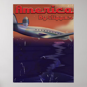 Amerika von Clipper Vintage-Reiseposter Poster