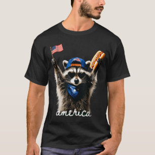 Amerika-Waschbär 4. Juli verwilderter Waschbär Hot T-Shirt